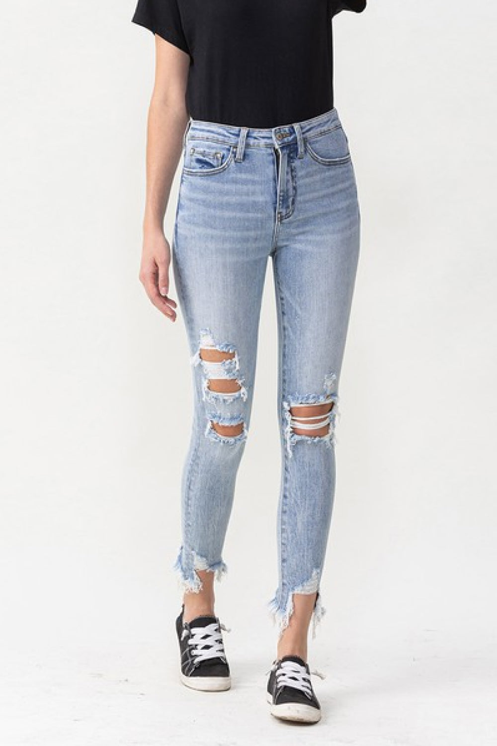 Lovervet Full Size Lauren Distressed High Rise Skinny Jeans